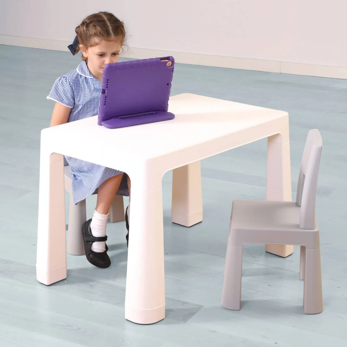 Liberty House Toys Grey Kids Height Adjustable Table And Chairs Set - Image 5