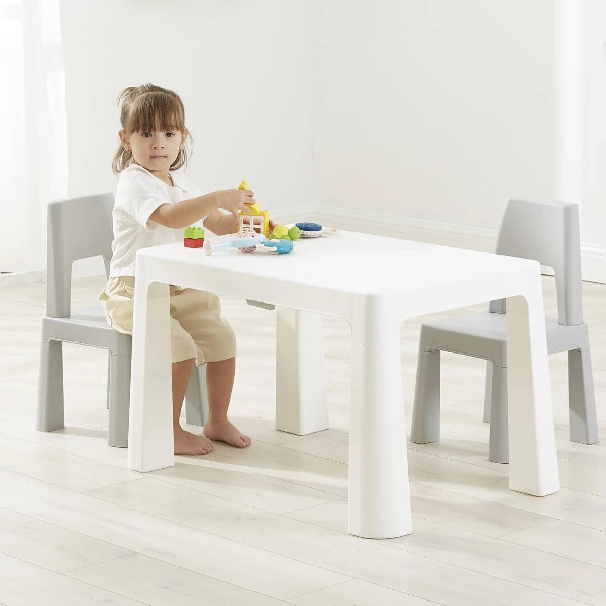 Liberty House Toys Grey Kids Height Adjustable Table And Chairs Set - Image 3