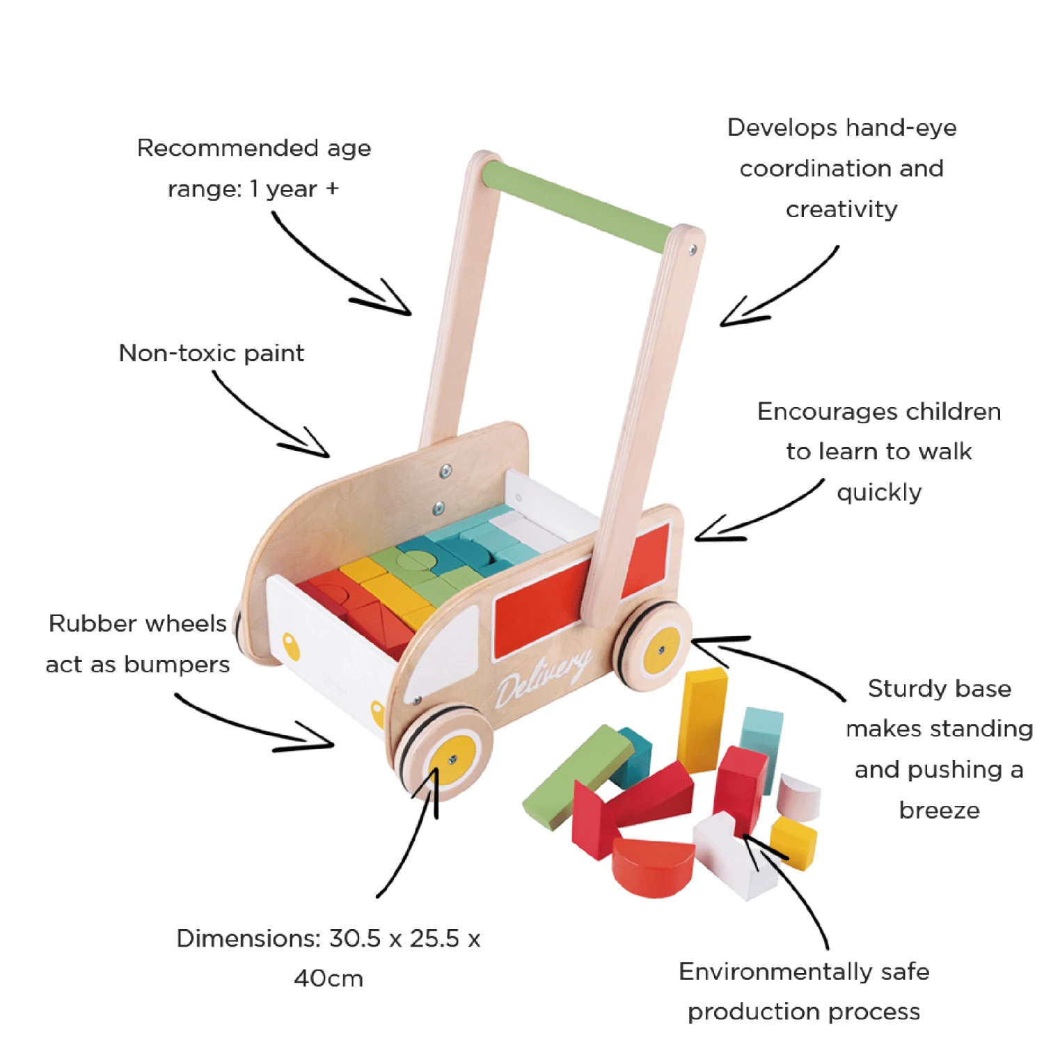 Classic World Delivery Truck Walker With Blocks - Image 3