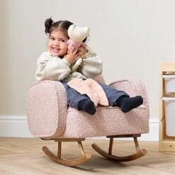 Tutti Bambini Micah Mini Me Childrenās Rocking Chair ā Boucle Blush