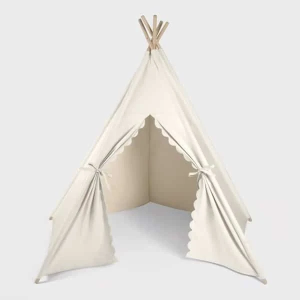 Little Green Sheep Teepee Play Tent – Linen - Image 2