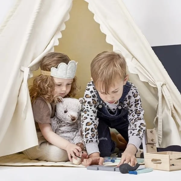 Little Green Sheep Teepee Play Tent – Linen - Image 5