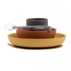 Nattou Ochre Silicone Tableware 4pc Set