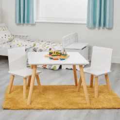 Liberty House Toys White And Pinewood Table And Chair Set