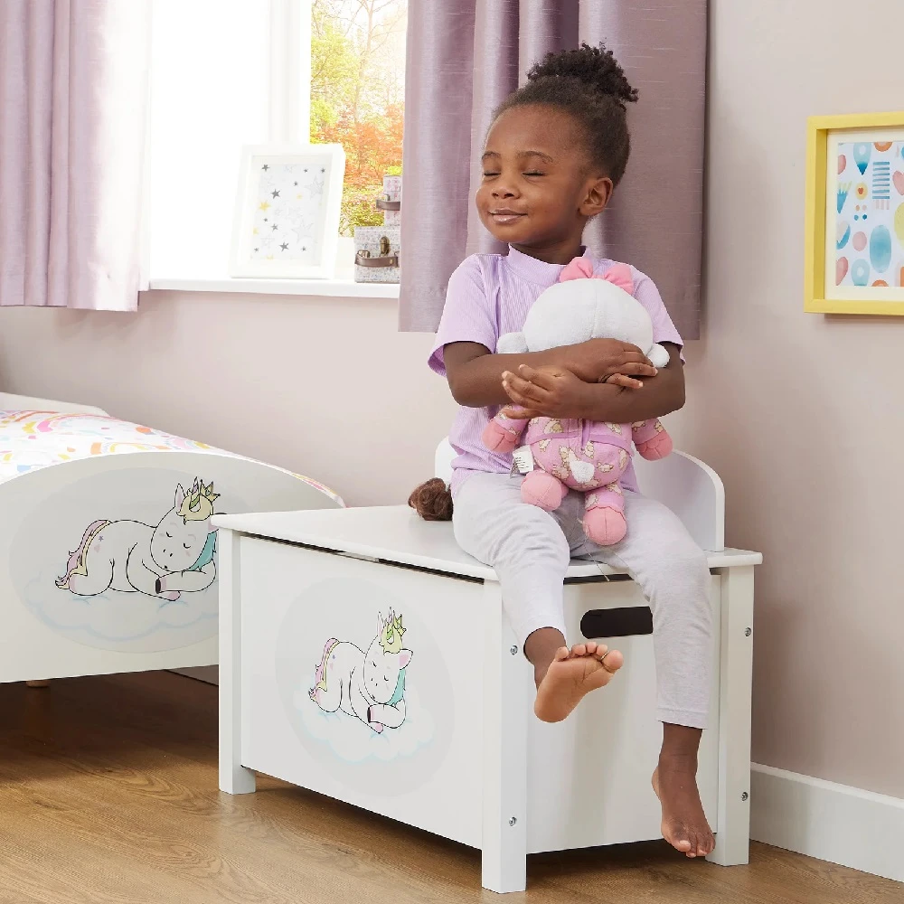 Liberty House Toys Kid’s Wooden Unicorn Toy Box - Image 3