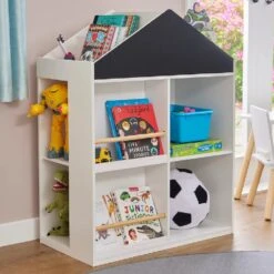 Liberty House Toys Kids White Blackboard Bookcase And Storage Cabinet