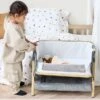 Tutti Bambini CoZee Mini Me Play Crib – Oak & Charcoal