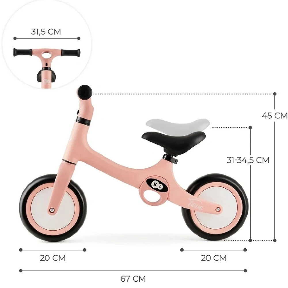 Kinderkraft TOVE Balance Bike Pink - Image 4