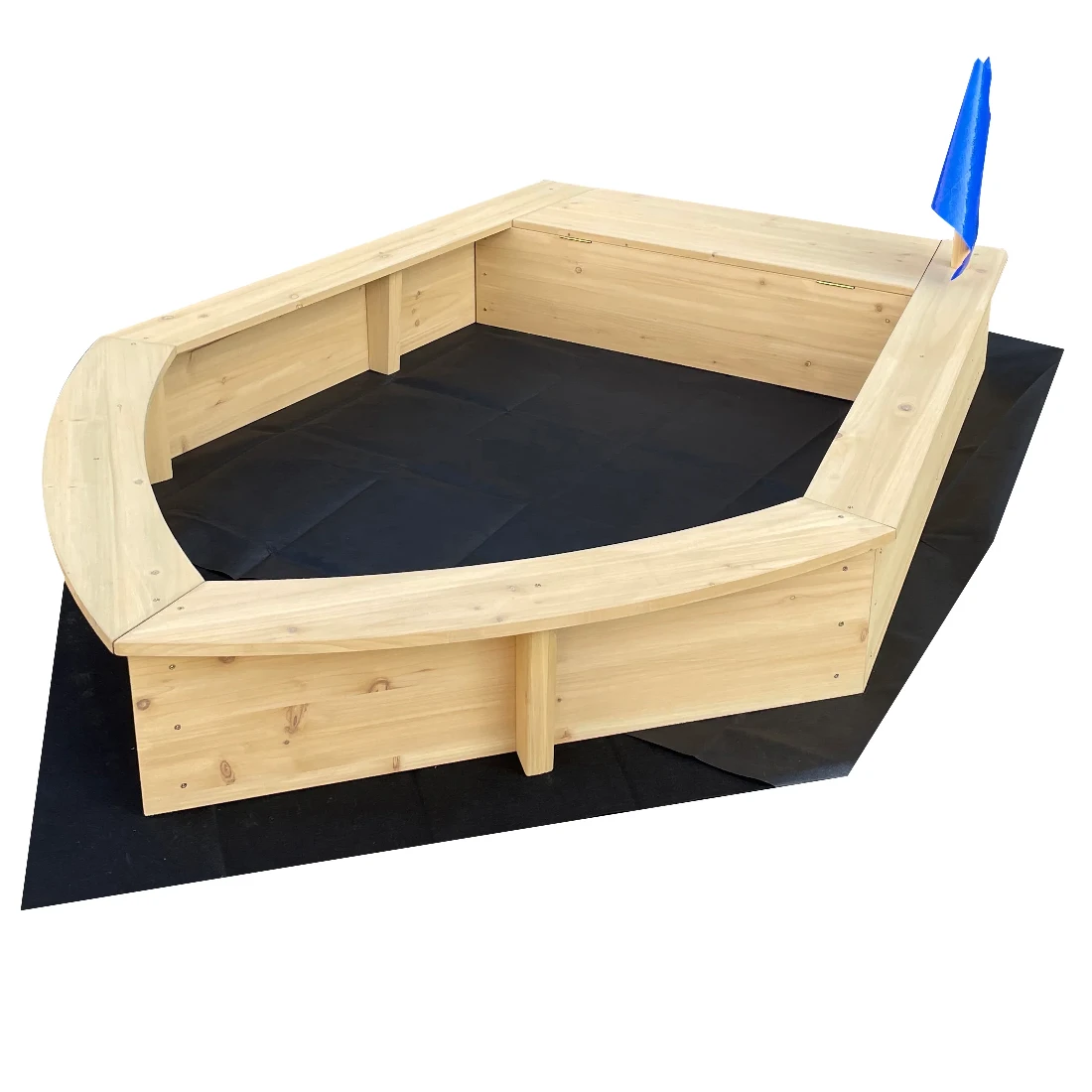 Liberty House Toys Kids Boat Sandpit With Seating And Cover - Image 4