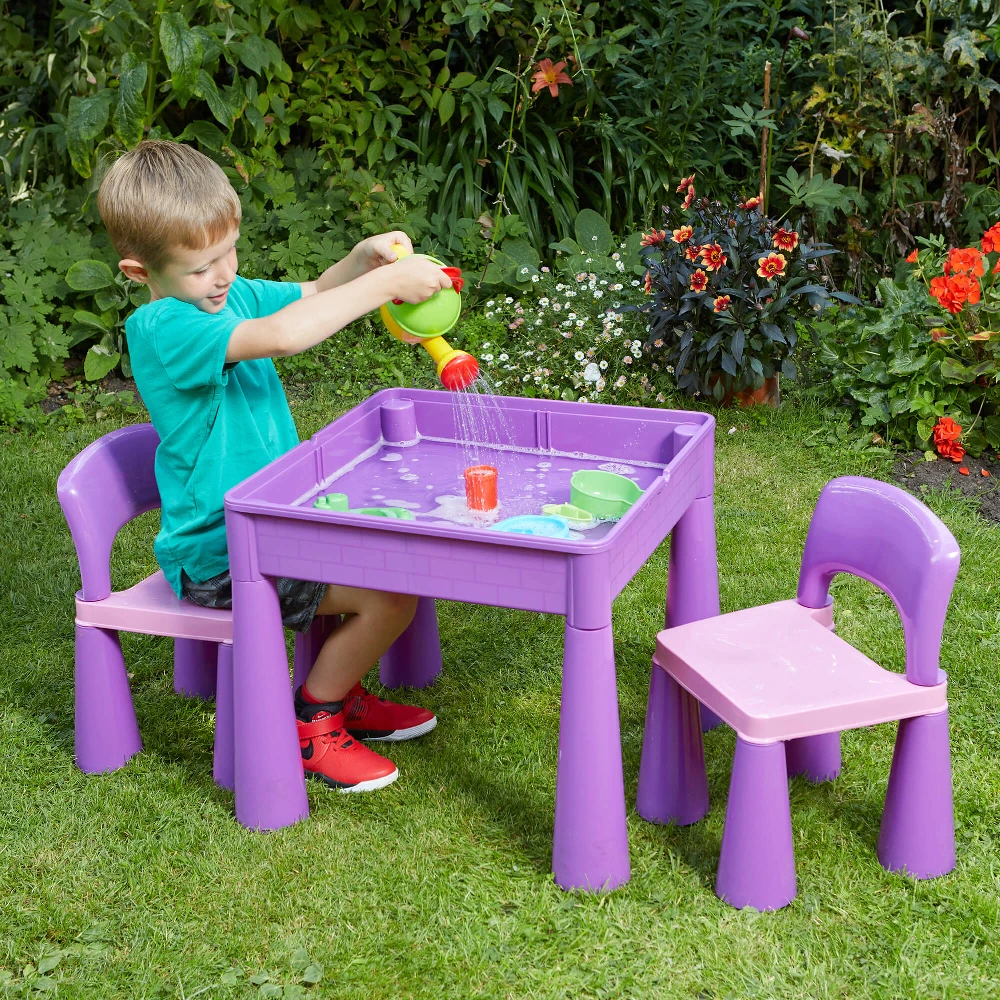 Liberty House Toys 5-in-1 Purple Activity Table And 2 Chairs Set