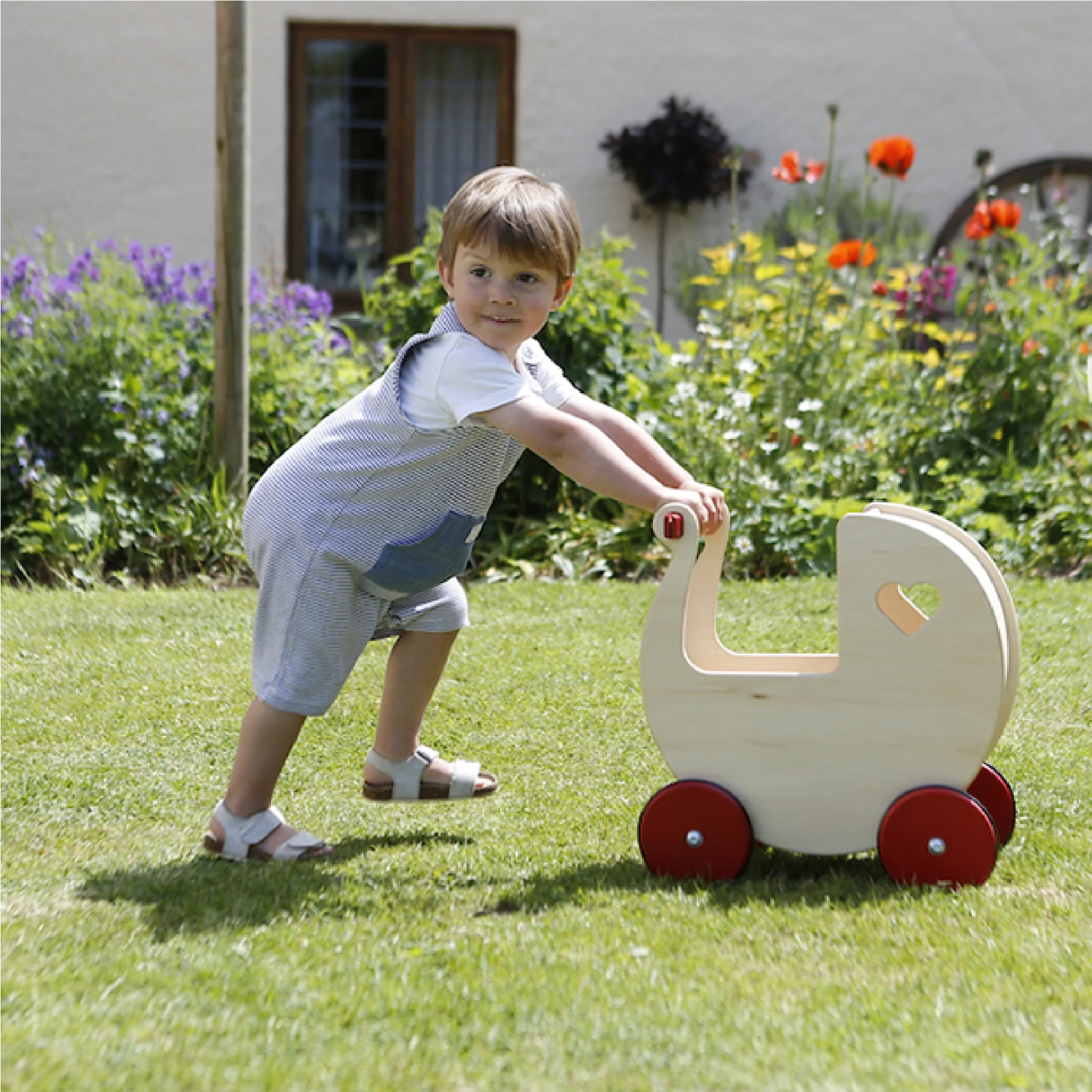 Moover Dolls Pram Natural Birch Veneer - Image 2