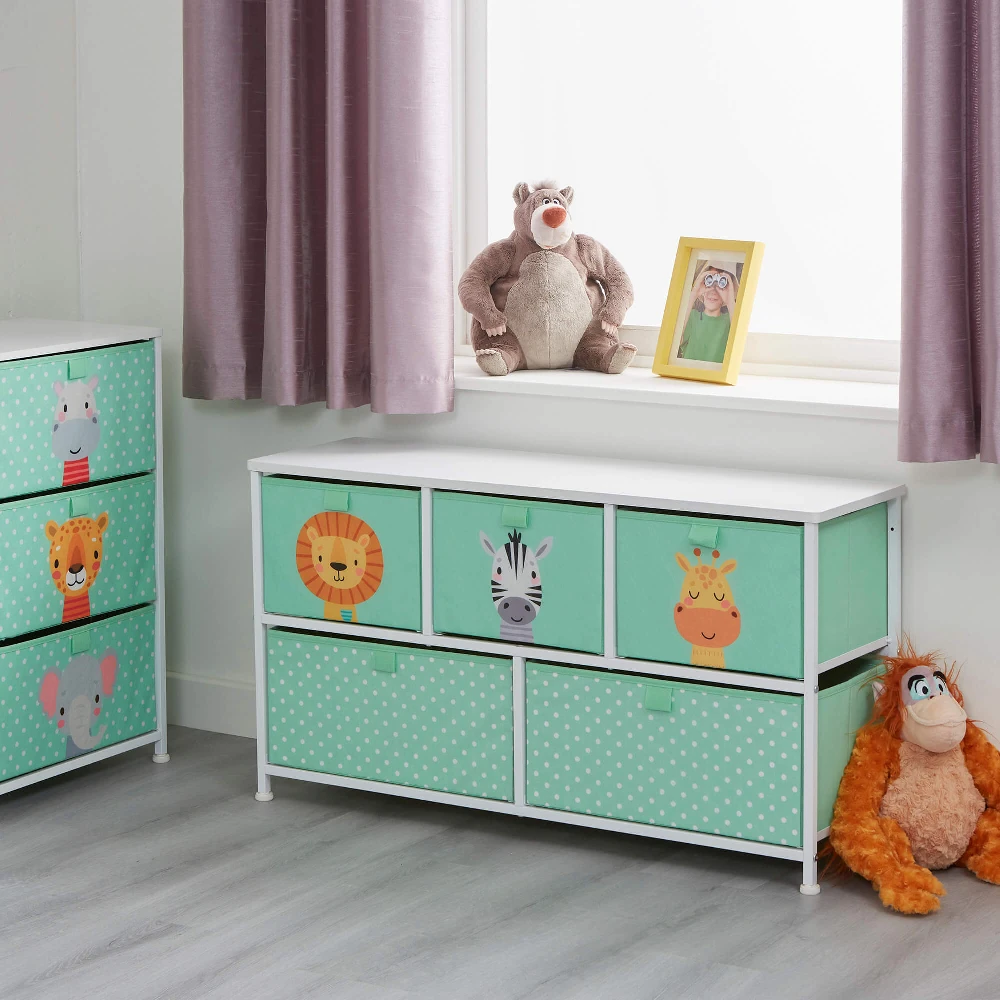 Liberty House Toys Jungle 5 Drawer Kids Storage Chest