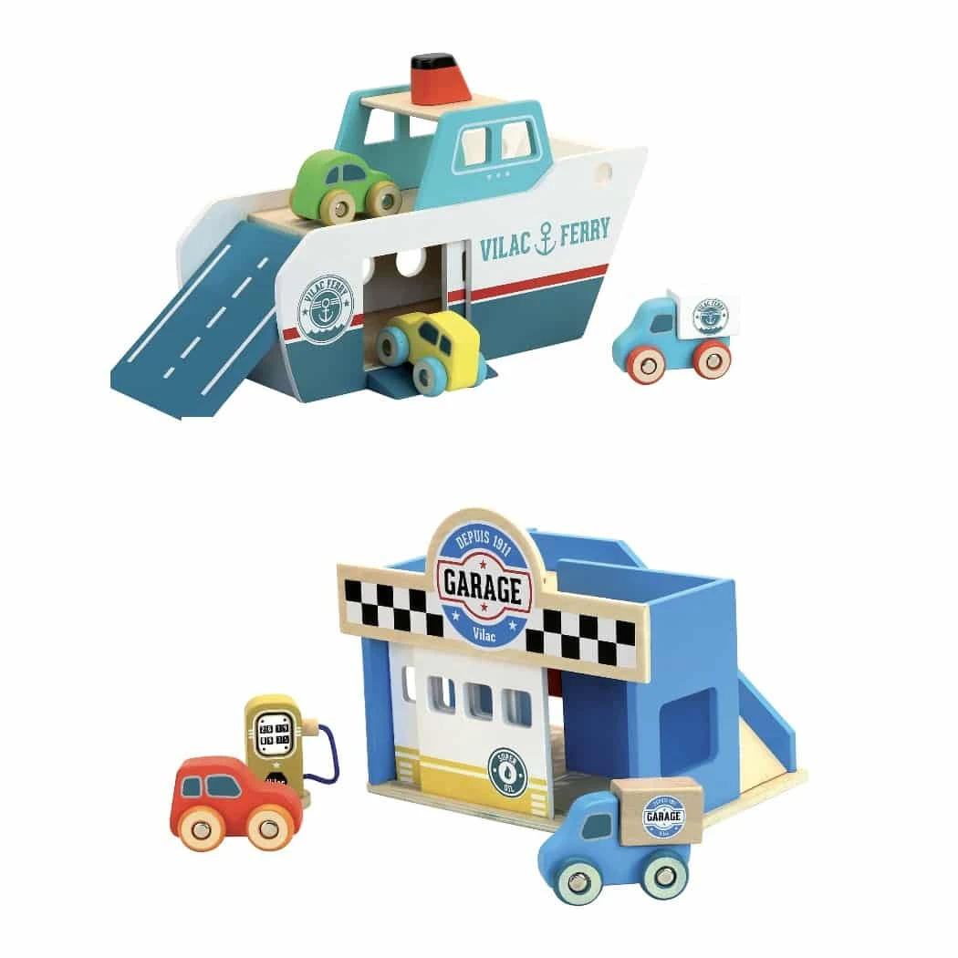 Vilac Wooden Transport Station Bundle