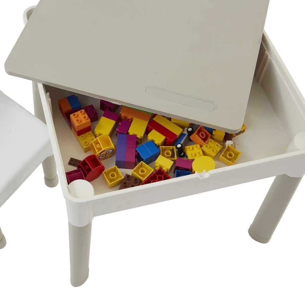 Liberty House Toys Kids Grey Square 5-in-1 Activity Table And 2 Chairs - Image 4