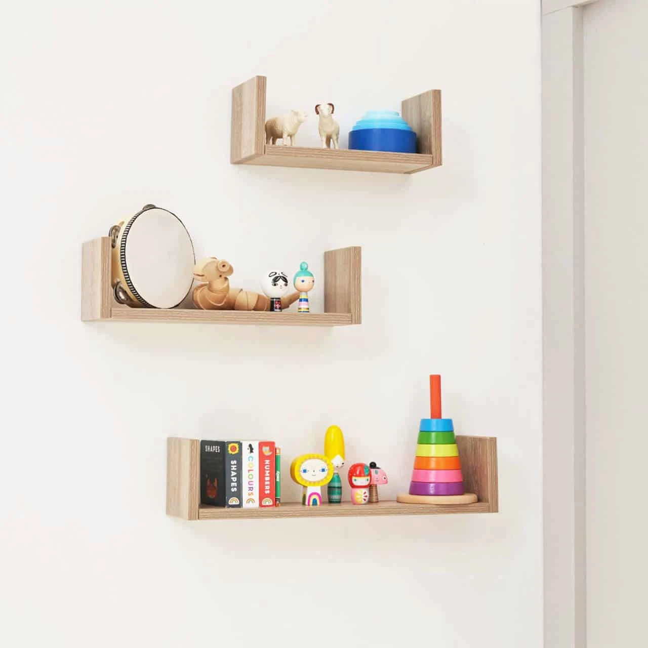 Tutti Bambini Modena Nursery Room Set Of 3 Shelves – Oak