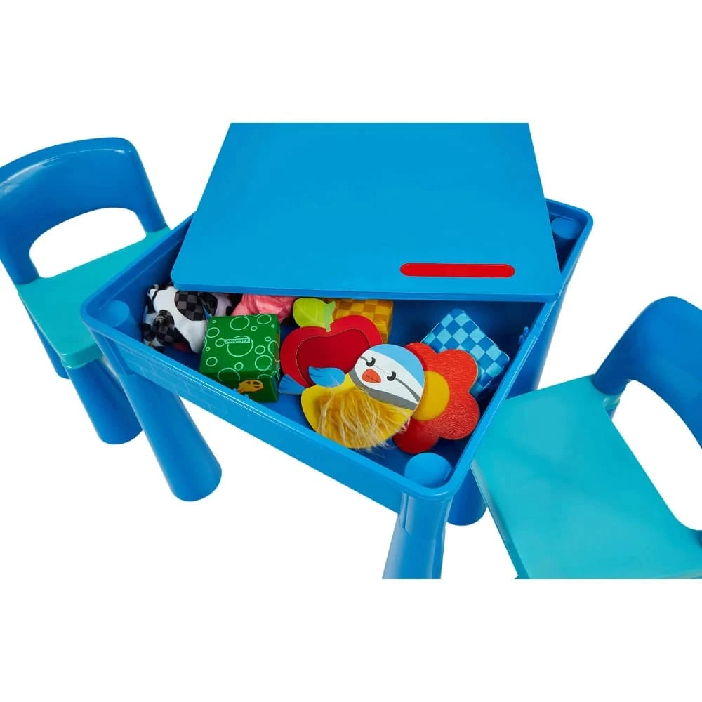 Liberty House Toys 5-in-1 Blue Activity Table And 2 Chairs Set - Image 4
