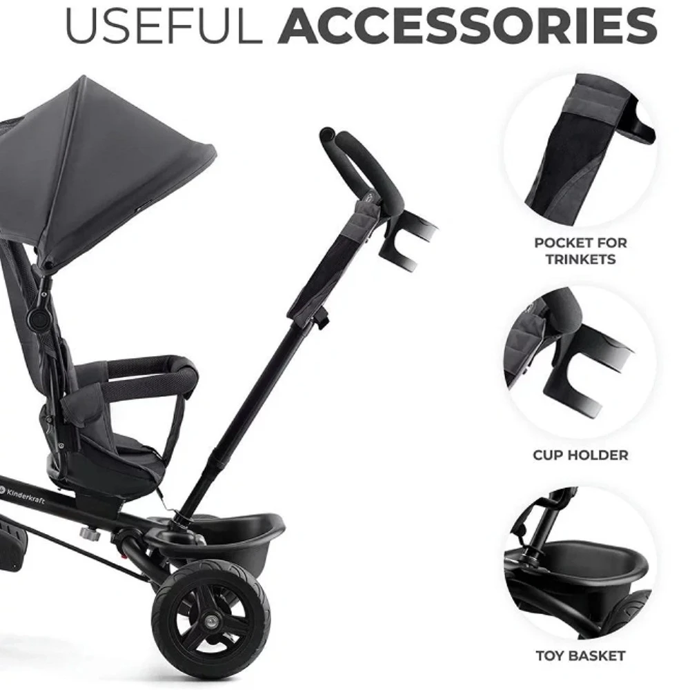 Kinderkraft Tricycle AVEO Malachite Grey - Image 8