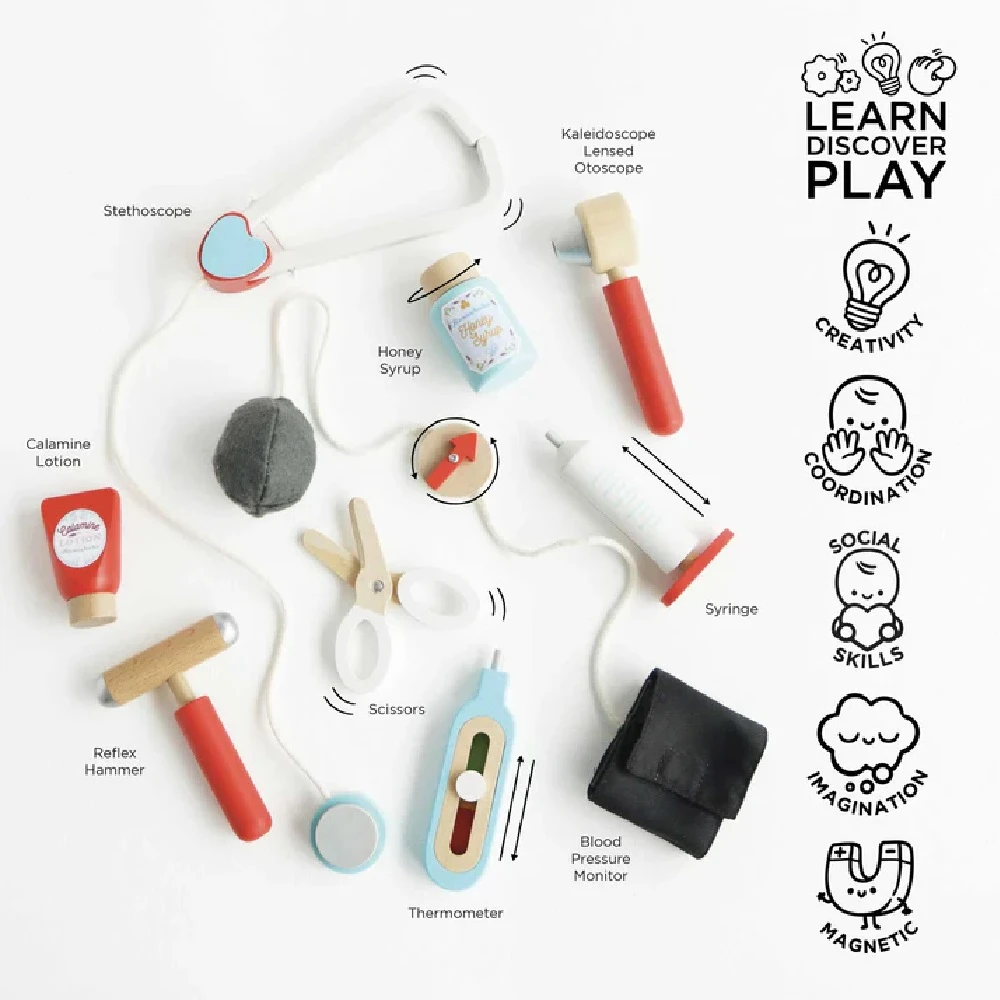 Le Toy Van Vintage Doctor Roleplay Wooden Kit - Image 4