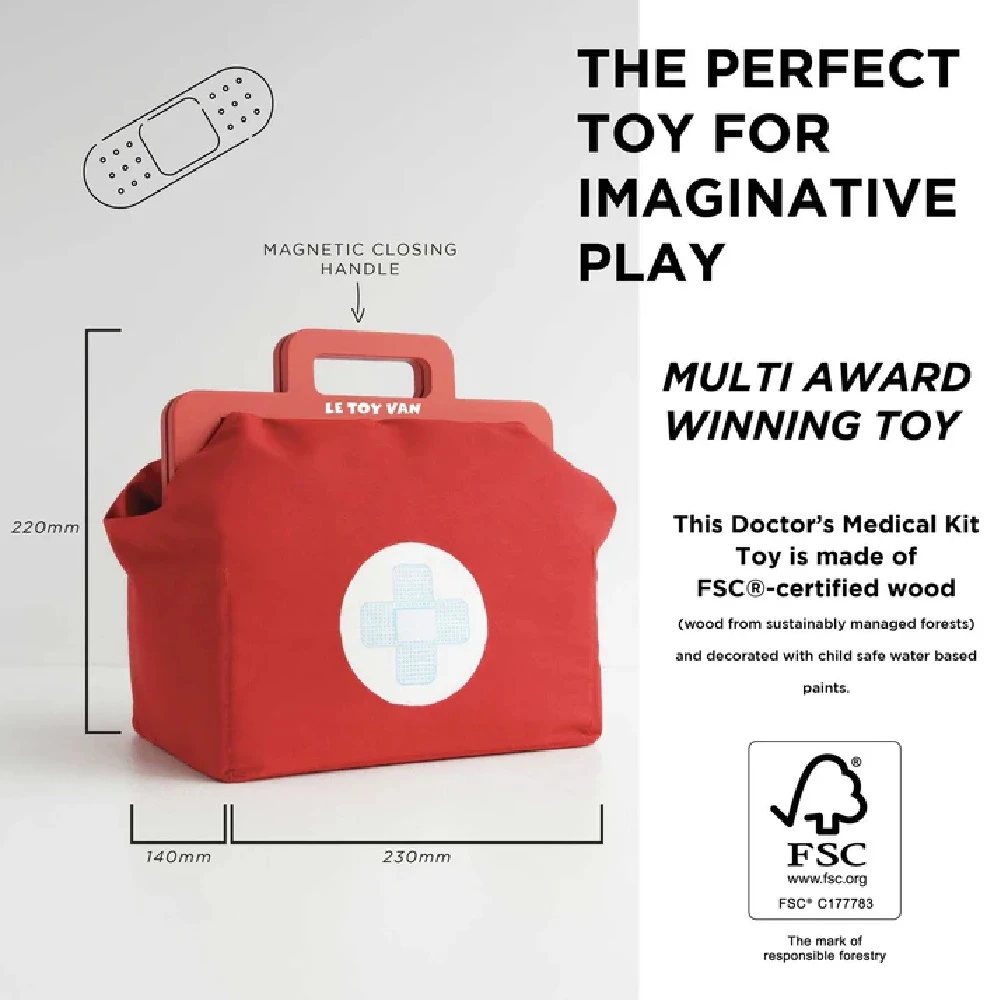 Le Toy Van Vintage Doctor Roleplay Wooden Kit - Image 2