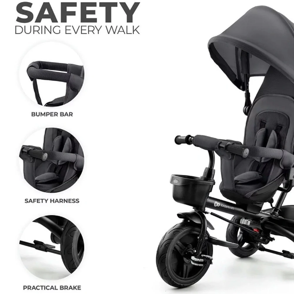 Kinderkraft Tricycle AVEO Malachite Grey - Image 7