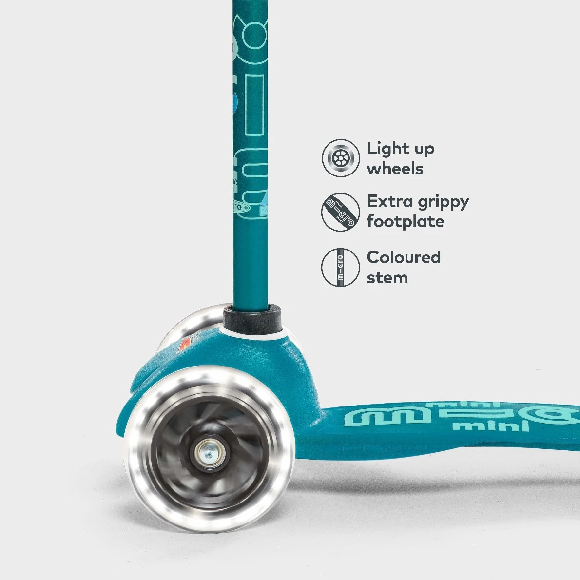 Mini Micro Scooter Light Up Wheels β Aqua - Image 5