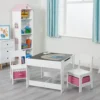Liberty House Toys White Table And Chairs With Pink Bins